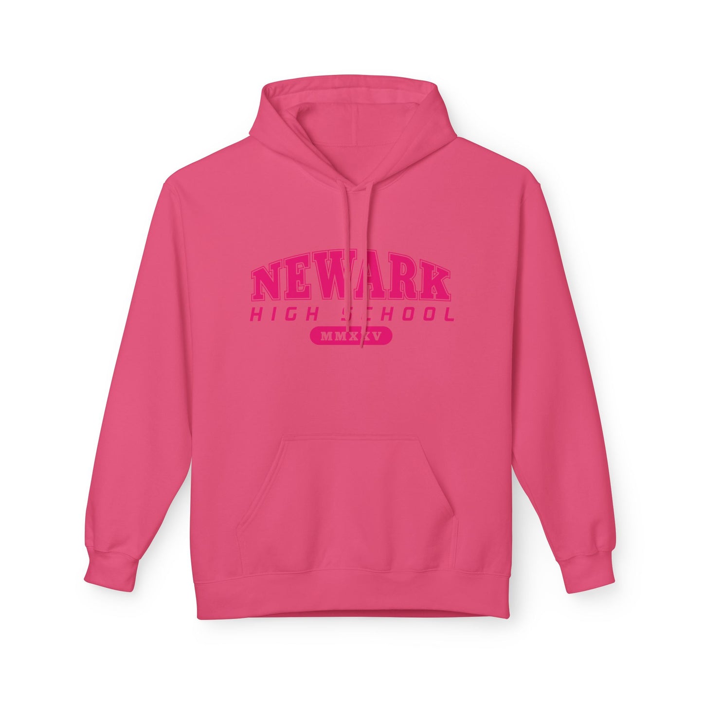 Pink on Pink Class of 2025 Newark High Hoodie with Logo on Back