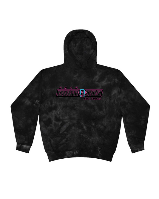 Tie-Dye Hoodie Black with Logo (Youth)